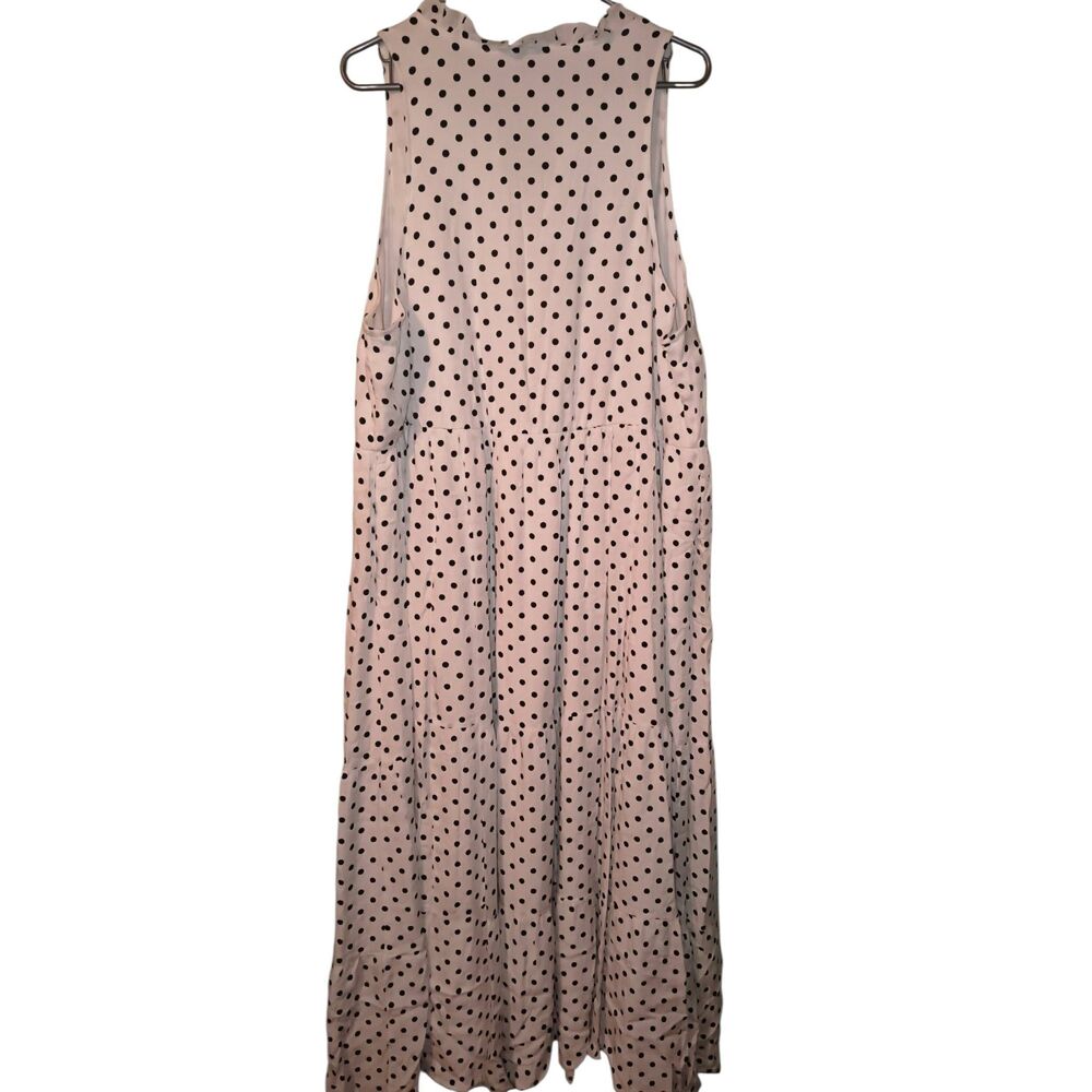 Torrid Maxi Textured Woven Tiered Dress Size 3 (22-24) white with black polkadot